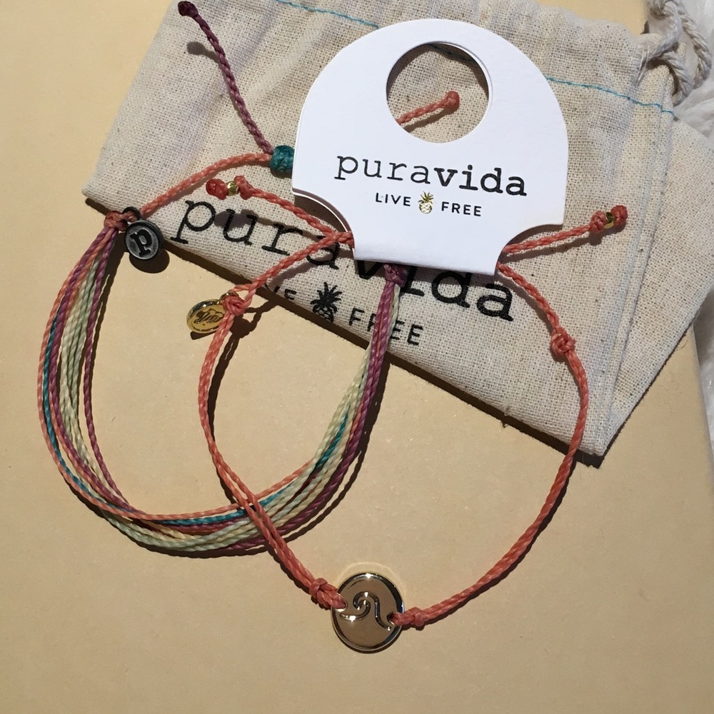 PURA VIDA Coordinating Wave Bracelet Set NEW